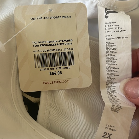 NWT lot of Fabletics White and Animal Print Sports bra - Picture 3 of 9